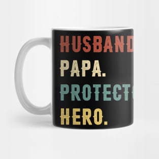 Husband Papa Protector Hero Dad Gift Fathers Day Mug